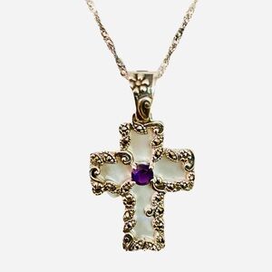 Silver Cross Pendant Necklace!